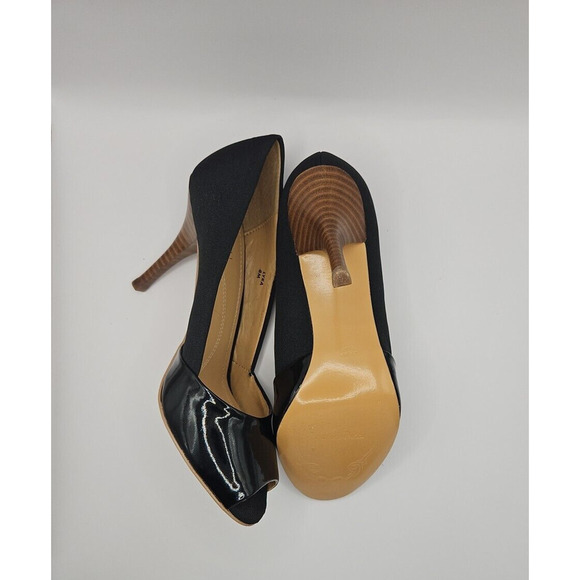 Tahari Patent Leather Open Square Toe Women's Size 8 Medium Shoes - 3 1/2" Heel - Picture 5 of 16